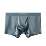Men's ice silk seamless boxer briefs in multiple colors with breathable stretch fabric and comfortable mid-rise fit.