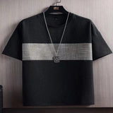 Men's Plus Size Textured Round Neck T-Shirt - Gray