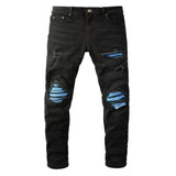 Men's Distressed Skinny Jeans - Black