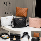 Small Messenger Bag For Women Trend Lingge Embroidery Female Shoulder - Black