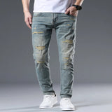 Men's Distressed Slim Fit Jeans - Air Force Blue