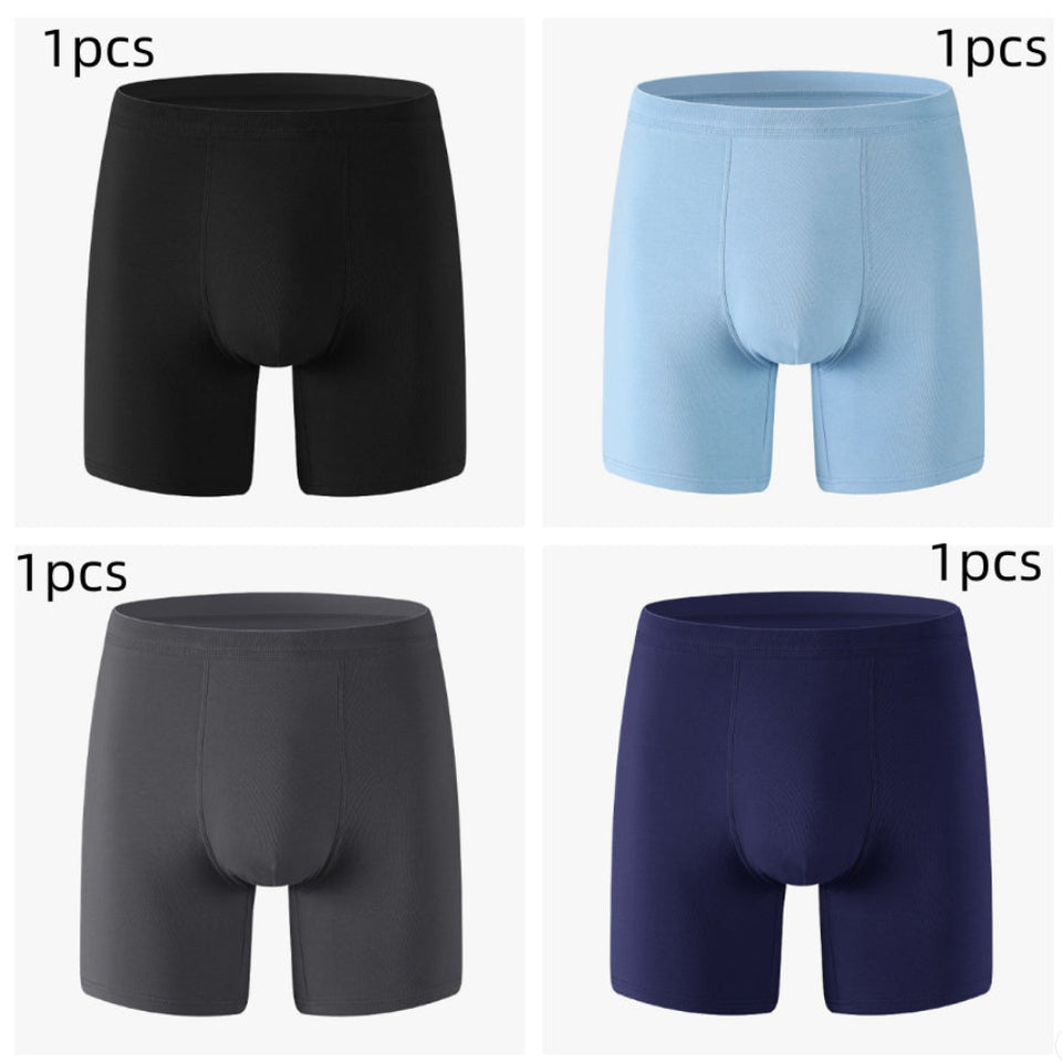 Men's breathable cotton boxer briefs for sports and everyday comfort.