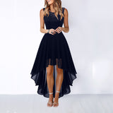 Women's Fashion Temperament Splicing Large Hem Chiffon Dress - Grey