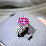 Luxury 3 carat moissanite engagement ring in 925 sterling silver.