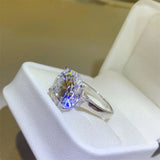 10 carat moissanite ring crafted in 925 sterling silver with a brilliant sparkling gemstone.
