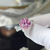 Luxury 5 carat moissanite engagement ring crafted in 925 sterling silver with a brilliant sparkling gemstone.