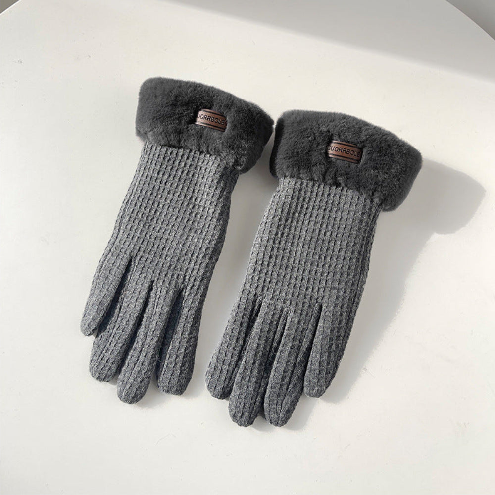 Women's Thick Warm Touchscreen Winter Gloves - Creamy White