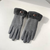 Women's thick warm touchscreen winter gloves with soft insulated fabric for everyday cold-weather wear.
