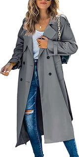 Women's Fashion Casual Solid Color Windbreaker Jacket - Black