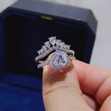 2 carat moissanite ring set in 925 sterling silver with brilliant sparkling gemstones.