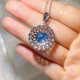 5 carat moissanite pendant necklace crafted in 925 sterling silver with a brilliant sparkling gemstone.