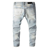 Men's Distressed Jeans With Pockets - Light