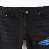 Men's Distressed Skinny Jeans - Black