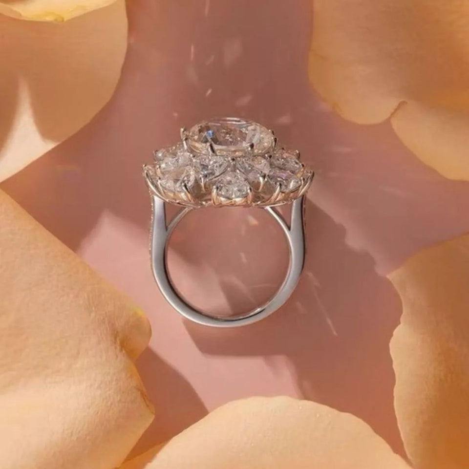 5 carat moissanite ring crafted in 925 sterling silver with a brilliant sparkling gemstone.