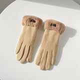 Women's thick warm touchscreen winter gloves with soft insulated fabric for everyday cold-weather wear.