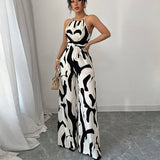 Women's Fashion Zebra Print Suspender Jumpsuit