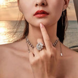 5 carat moissanite ring crafted in 925 sterling silver with a brilliant sparkling gemstone.