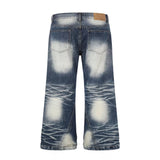 Men's Studded Washed Bootcut Jeans - Blue