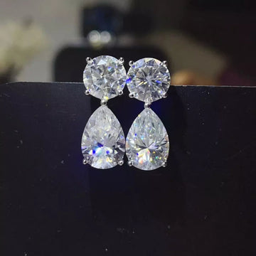 Luxury 16 Carat Moissanite Earrings – 925 Sterling Silver ✨ - Silver
