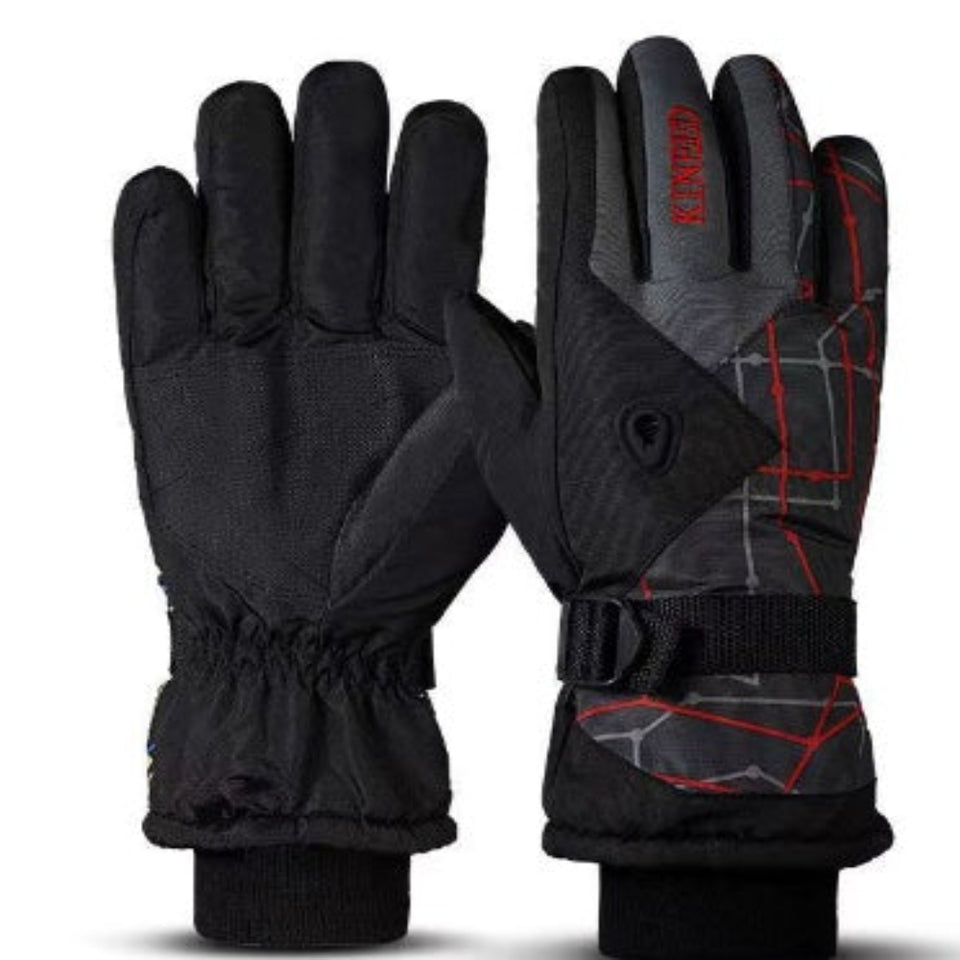 Insulated winter ski gloves for snow sports and cold-weather activities.