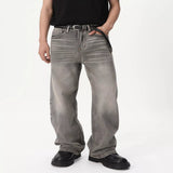 Men's Vintage Wash Wide Leg Jeans - Gray