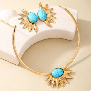 18K gold-plated pearl necklace and matching earrings jewelry set with elegant timeless design.