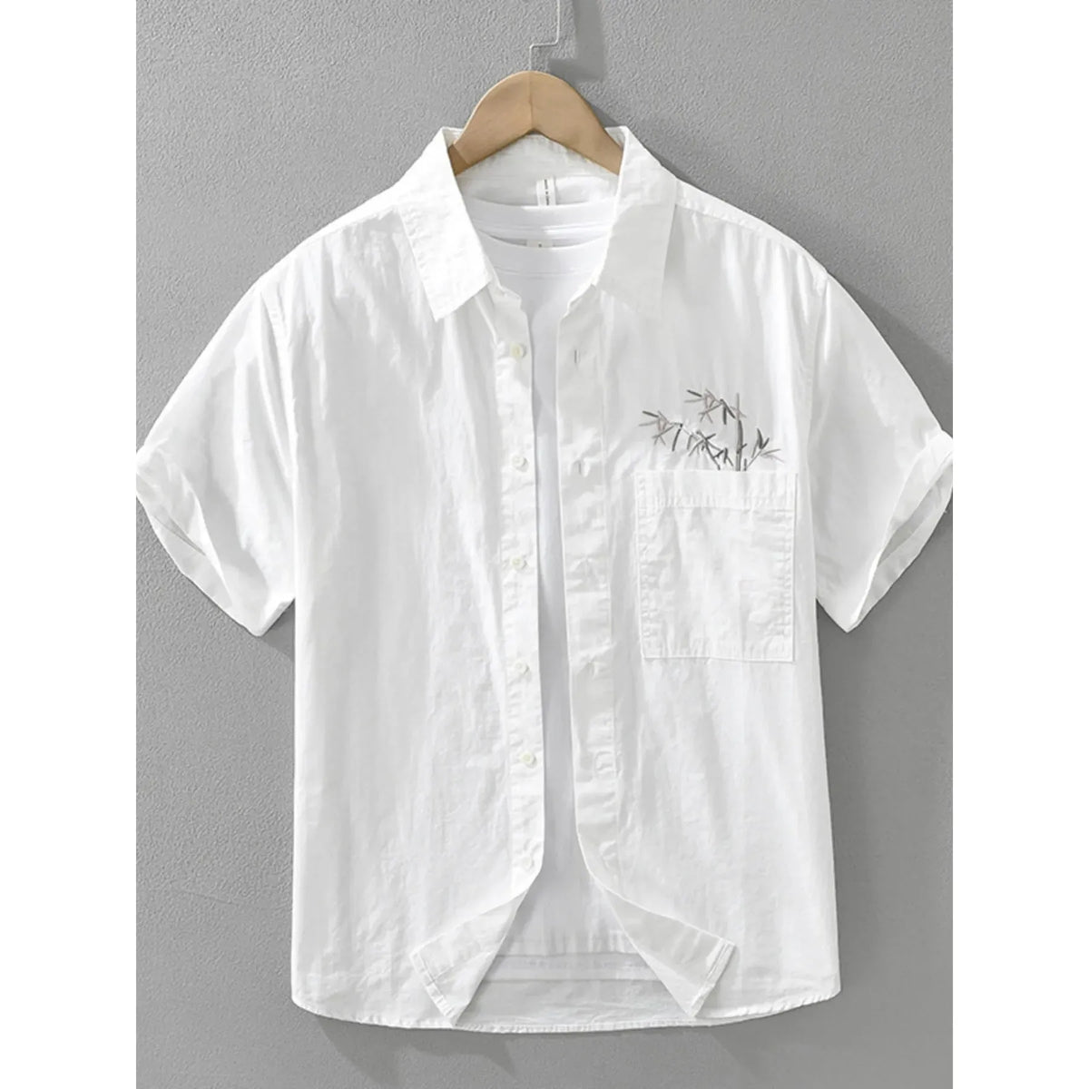 Men's Short Sleeve Button-Up Shirt - Black