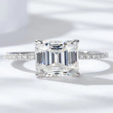 Luxury 5 Carat Moissanite Side Stone Ring – 925 Sterling Silver - Silver