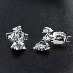 Moissanite stud earrings with brilliant sparkling gemstones in an elegant classic design.