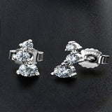 Moissanite stud earrings with brilliant sparkling gemstones in an elegant classic design.