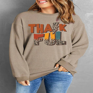 Letter Graphic Long Sleeve Sweatshirt | Mimi B Fashion