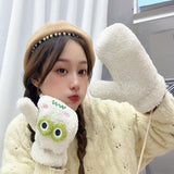 Women's velvet winter fashion gloves with a soft warm lining.