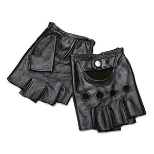 Sheepskin half finger winter gloves with warm insulated lining.