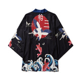 Japan Style Clothes Men Summer Streetwear Cat Print Kimono Cardigan - 17