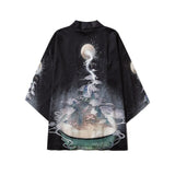 Japanese Crane Kimono Women Cardigan Yukata Fashion Men Haori Obi Clothing Asian Shirt National Tradition Clothes